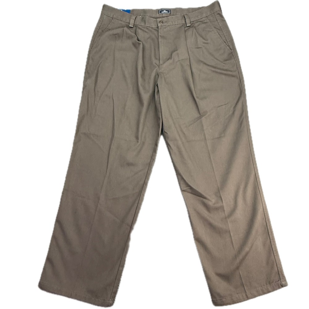 Dockers Washed Chino Pants Mens 36x29 Brown Pleated Relaxed Fit 405616128